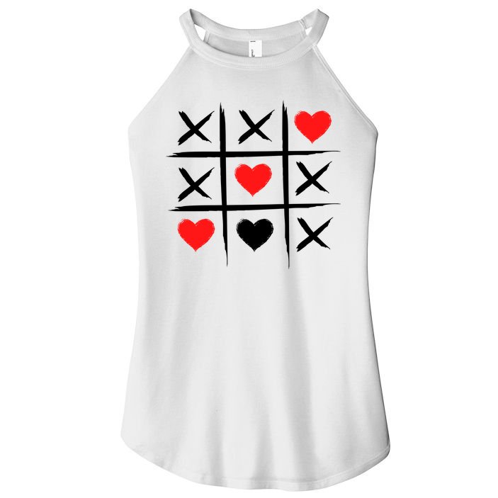 XOXO Tic Tac Toe Heart Valentines Day Women's Perfect Tri Rocker Tank