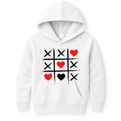 XOXO Tic Tac Toe Heart Valentines Day Kids Hoodie