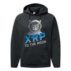 Xrp To The Moon Crypto Merchandise Performance Fleece Hoodie