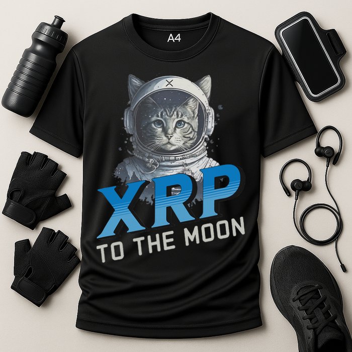 Xrp To The Moon Crypto Merchandise Performance Shirt