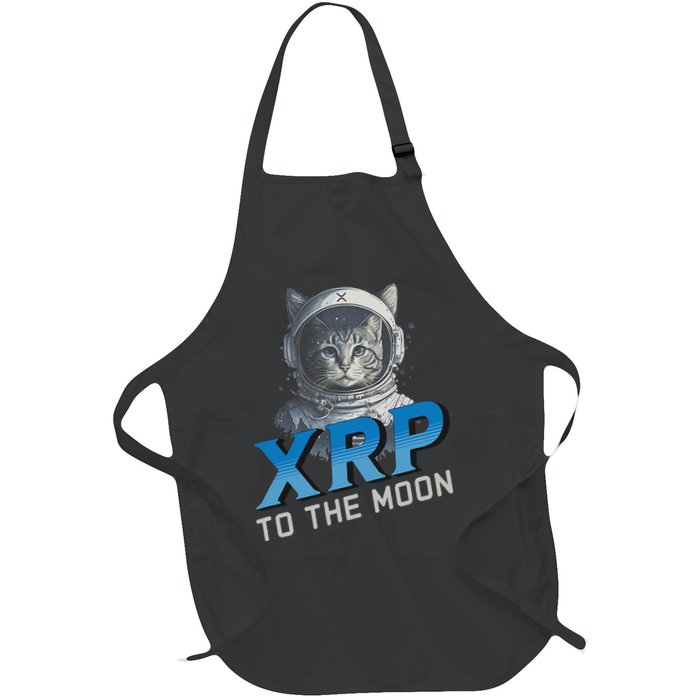Xrp To The Moon Crypto Merchandise Full-Length Apron With Pockets