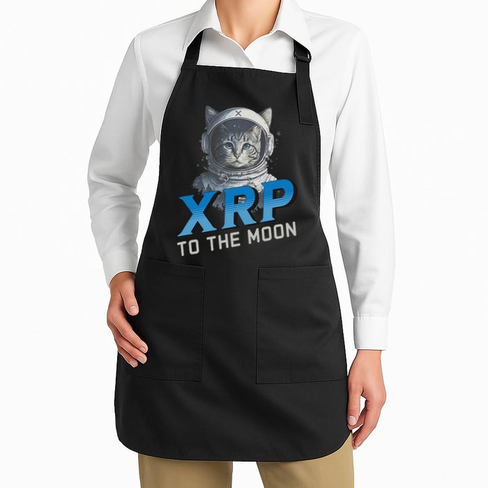 Xrp To The Moon Crypto Merchandise Full-Length Apron With Pockets