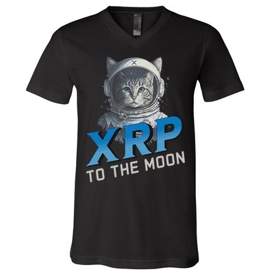 Xrp To The Moon Crypto Merchandise V-Neck T-Shirt