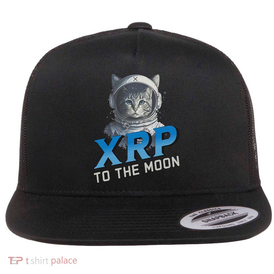 Xrp To The Moon Crypto Merchandise Flat Bill Trucker Hat