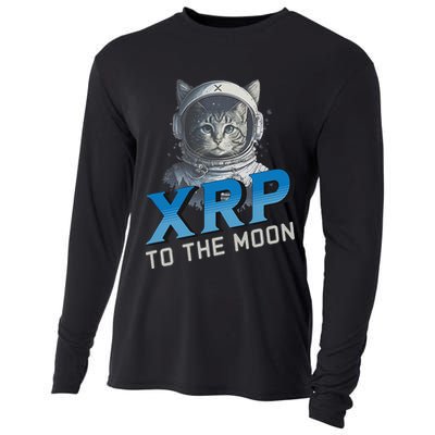 Xrp To The Moon Crypto Merchandise Cooling Performance Long Sleeve Crew
