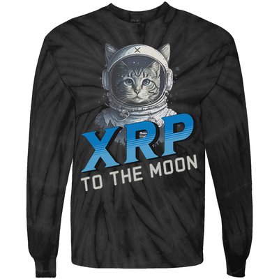 Xrp To The Moon Crypto Merchandise Tie-Dye Long Sleeve Shirt