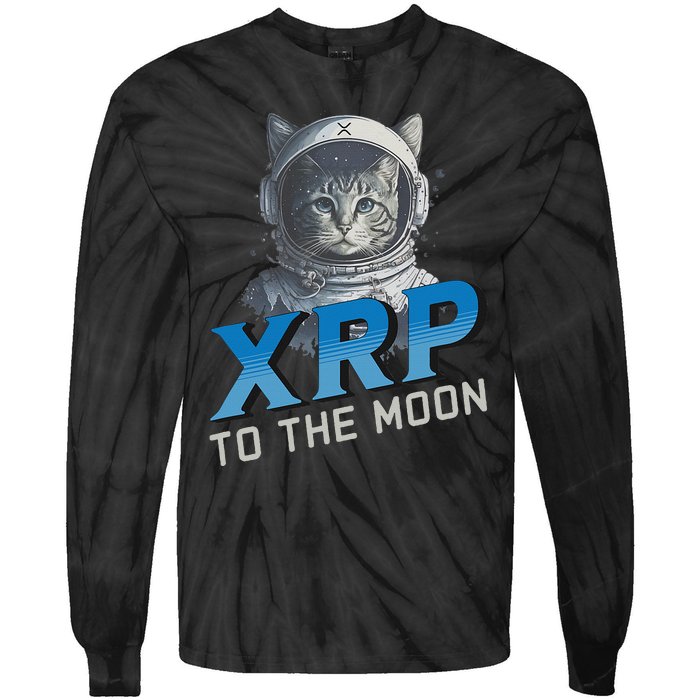 Xrp To The Moon Crypto Merchandise Tie-Dye Long Sleeve Shirt