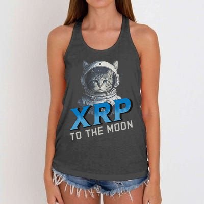 Xrp To The Moon Crypto Merchandise Women's Knotted Racerback Tank