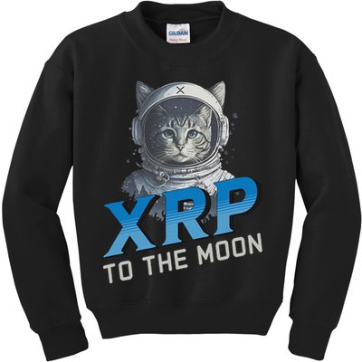 Xrp To The Moon Crypto Merchandise Kids Sweatshirt