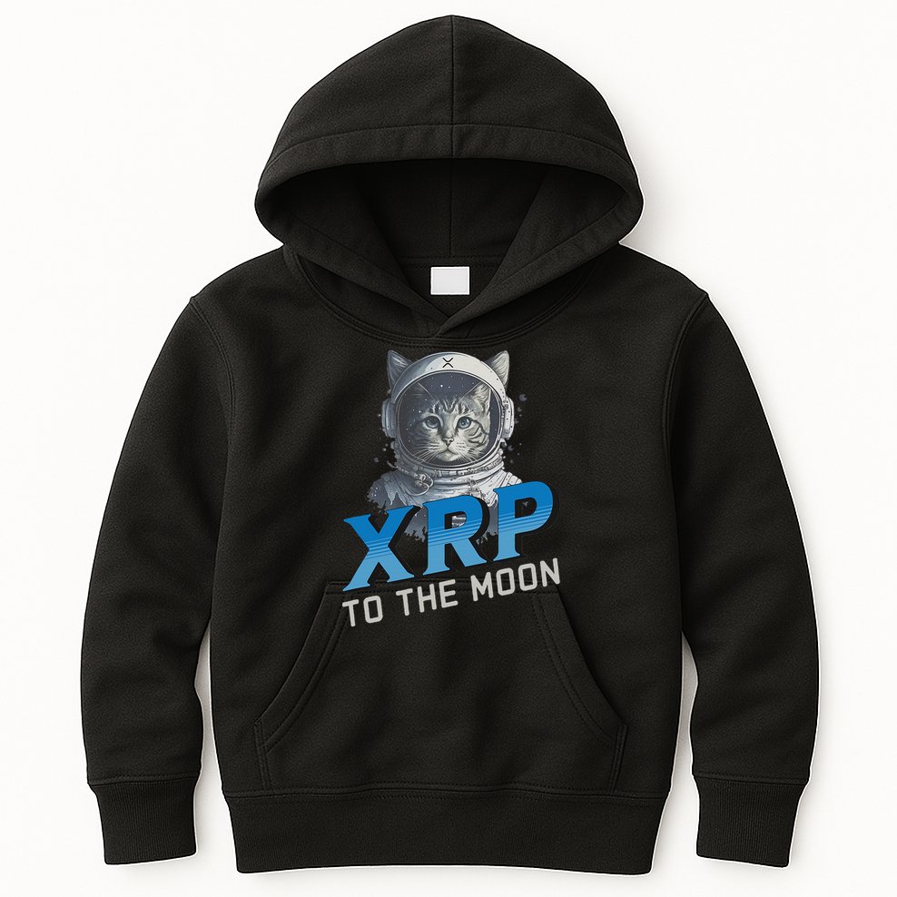 Xrp To The Moon Crypto Merchandise Kids Hoodie