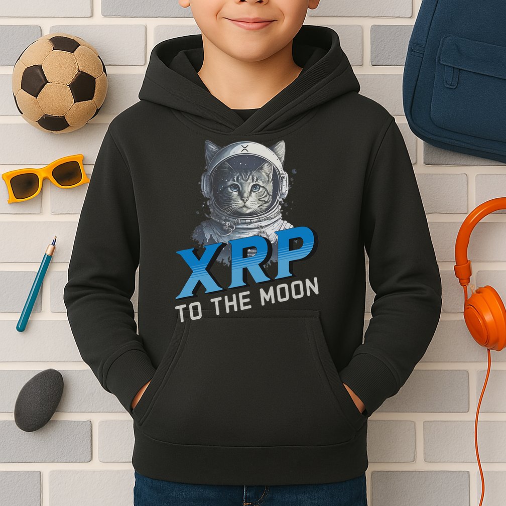 Xrp To The Moon Crypto Merchandise Kids Hoodie