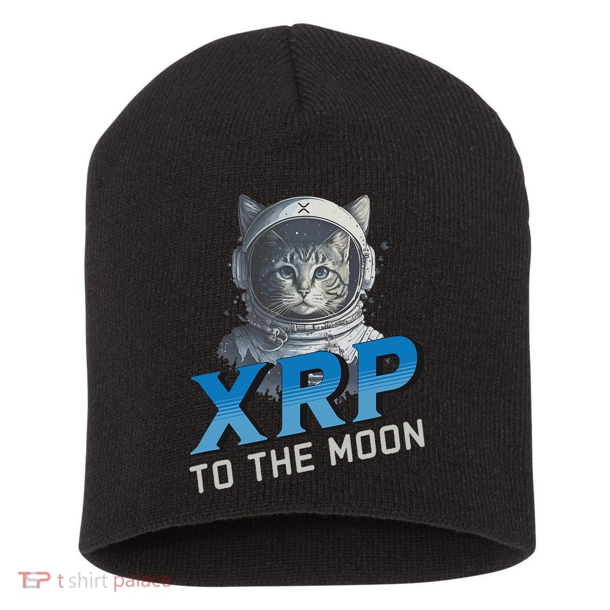 Xrp To The Moon Crypto Merchandise Short Acrylic Beanie