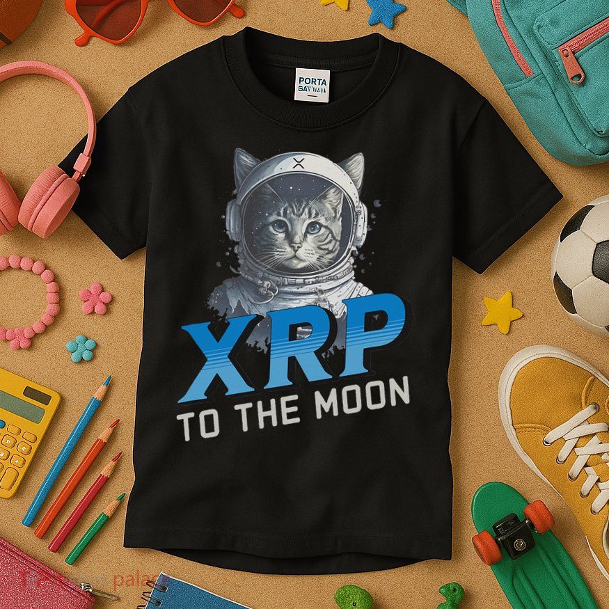 Xrp To The Moon Crypto Merchandise Kids T-Shirt