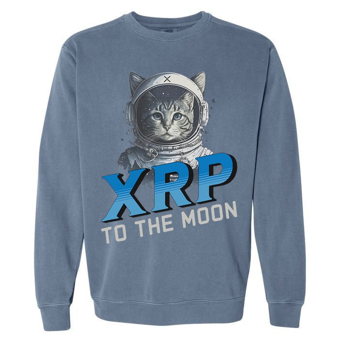 Xrp To The Moon Crypto Merchandise Garment-Dyed Sweatshirt