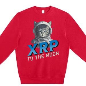 Xrp To The Moon Crypto Merchandise Premium Crewneck Sweatshirt