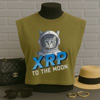 Xrp To The Moon Crypto Merchandise Garment-Dyed Women's Muscle Tee