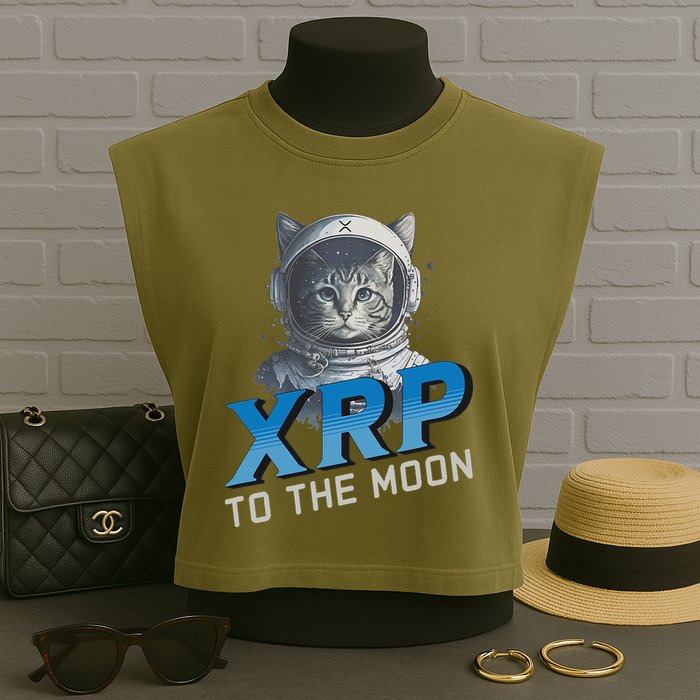 Xrp To The Moon Crypto Merchandise Garment-Dyed Women's Muscle Tee