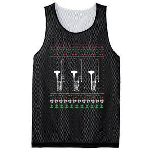 Xmas Trombone Trombonist Cute Gift Idea Ugly Sweat Mesh Reversible Basketball Jersey Tank