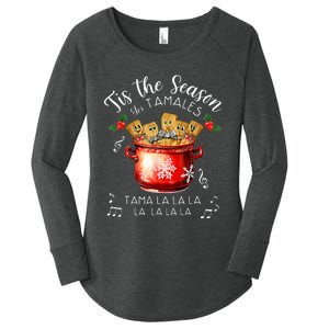 Xmas Tis The Season For Tamales Christmas Mexican Food Women's Perfect Tri Tunic Long Sleeve Shirt