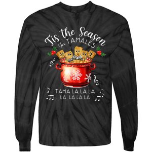 Xmas Tis The Season For Tamales Christmas Mexican Food Tie-Dye Long Sleeve Shirt