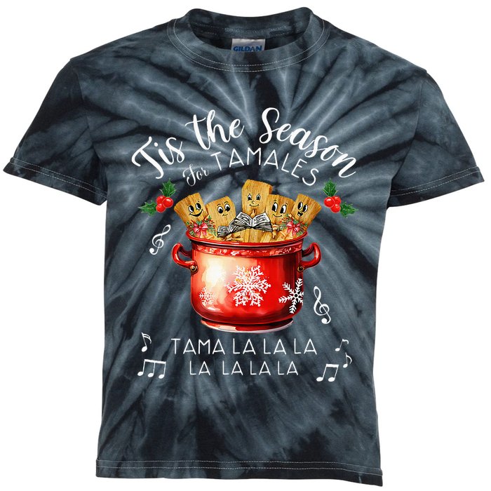 Xmas Tis The Season For Tamales Christmas Mexican Food Kids Tie-Dye T-Shirt