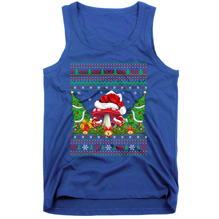 Xmas Tree Ugly Santa Hat Mushroom Christmas Funny Gift Tank Top