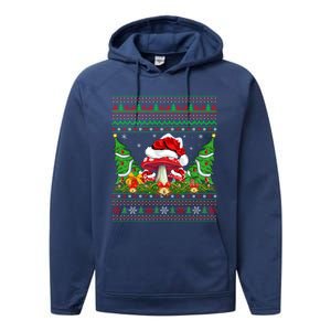 Xmas Tree Ugly Santa Hat Mushroom Christmas Funny Gift Performance Fleece Hoodie