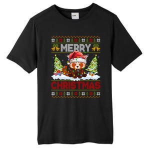 Xmas Tree Ugly Santa Hat Red Panda Christmas Great Gift Tall Fusion ChromaSoft Performance T-Shirt