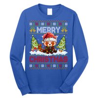 Xmas Tree Ugly Santa Hat Red Panda Christmas Great Gift Long Sleeve Shirt