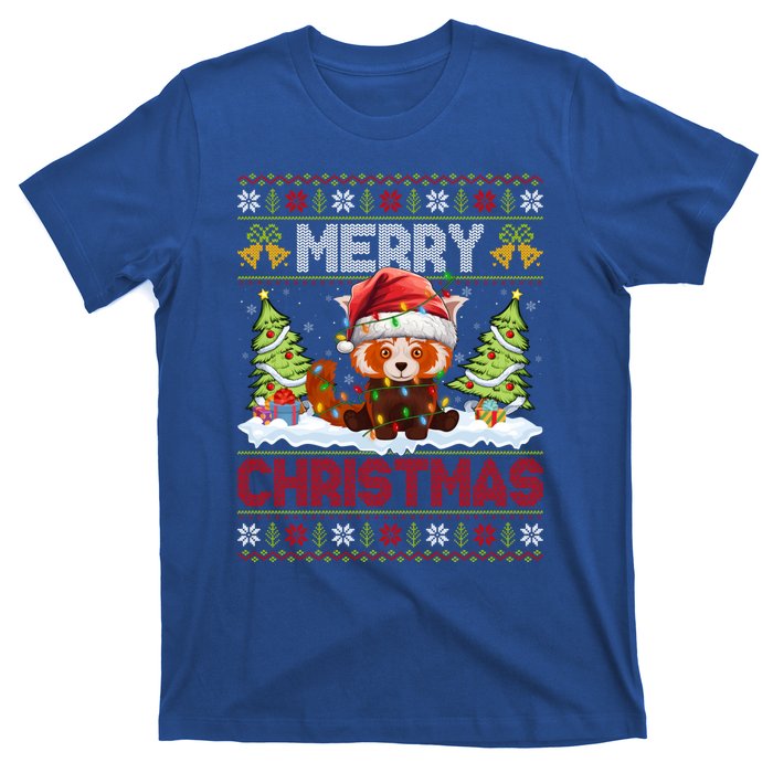 Xmas Tree Ugly Santa Hat Red Panda Christmas Great Gift T-Shirt