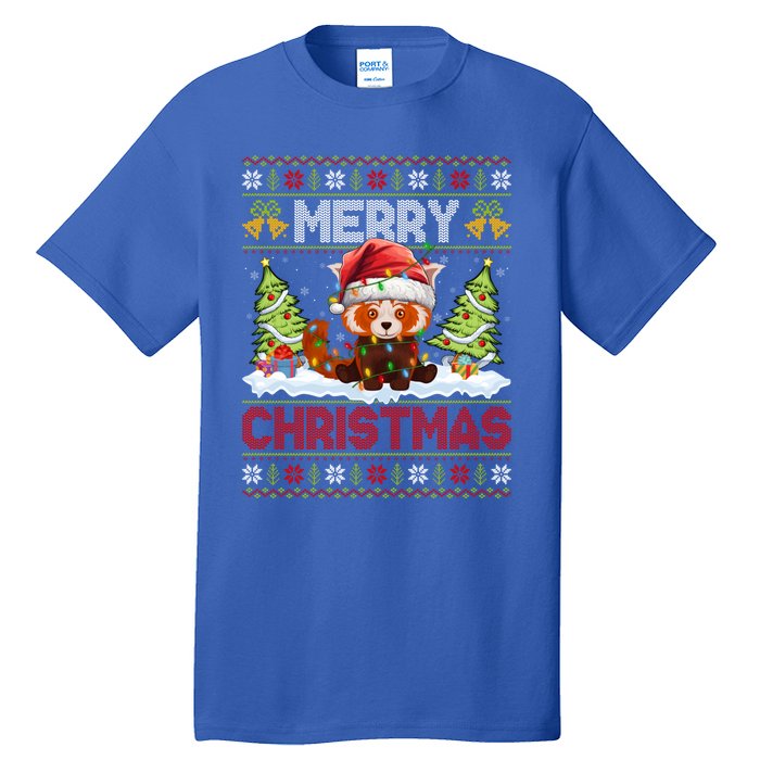 Xmas Tree Ugly Santa Hat Red Panda Christmas Great Gift Tall T-Shirt