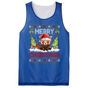 Xmas Tree Ugly Santa Hat Red Panda Christmas Great Gift Mesh Reversible Basketball Jersey Tank