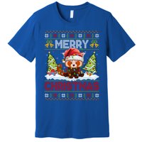 Xmas Tree Ugly Santa Hat Red Panda Christmas Great Gift Premium T-Shirt