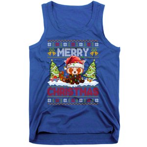 Xmas Tree Ugly Santa Hat Red Panda Christmas Great Gift Tank Top