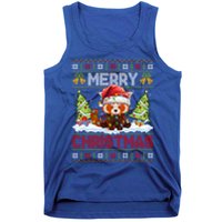 Xmas Tree Ugly Santa Hat Red Panda Christmas Great Gift Tank Top