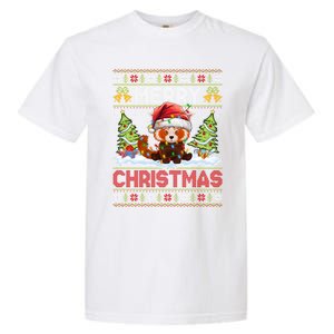 Xmas Tree Ugly Santa Hat Red Panda Christmas Great Gift Garment-Dyed Heavyweight T-Shirt