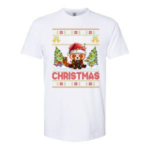 Xmas Tree Ugly Santa Hat Red Panda Christmas Great Gift Softstyle CVC T-Shirt