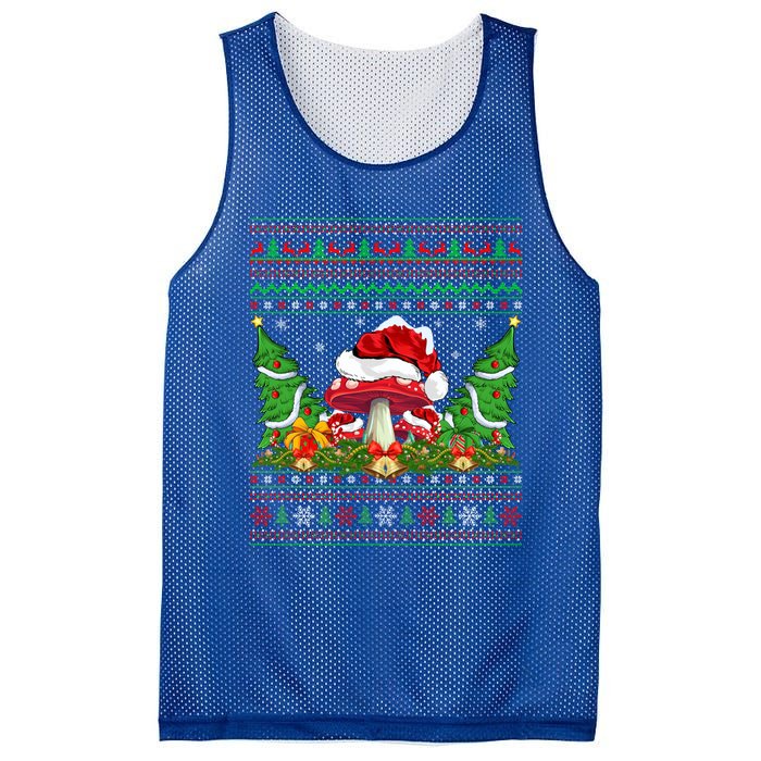 Xmas Tree Ugly Santa Hat Mushroom Christmas Great Gift Mesh Reversible Basketball Jersey Tank