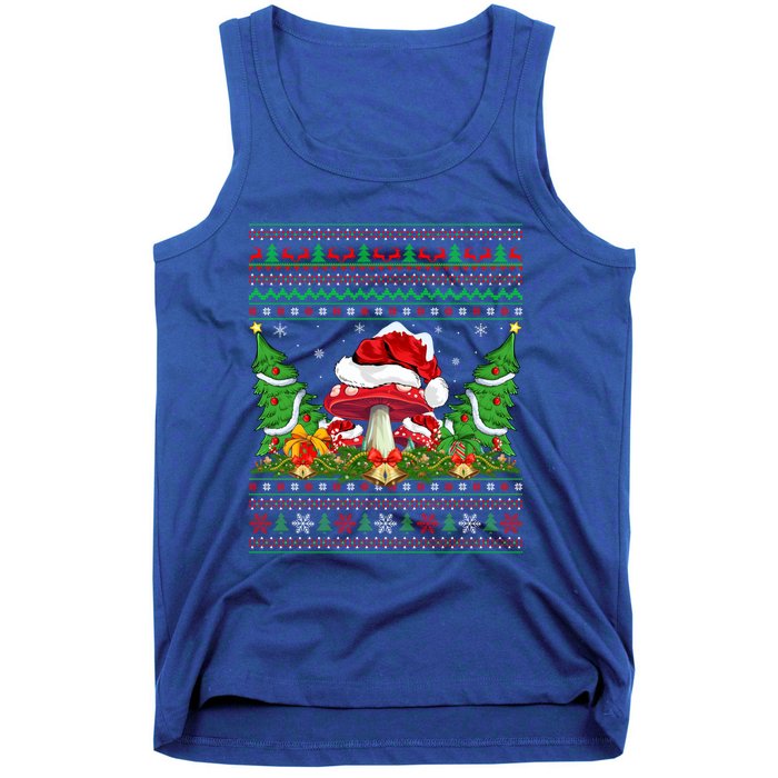 Xmas Tree Ugly Santa Hat Mushroom Christmas Great Gift Tank Top