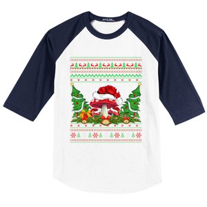 Xmas Tree Ugly Santa Hat Mushroom Christmas Great Gift Baseball Sleeve Shirt