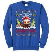 Xmas Tree Ugly Santa Hat Red Panda Christmas Gift Sweatshirt