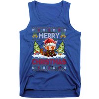 Xmas Tree Ugly Santa Hat Red Panda Christmas Gift Tank Top