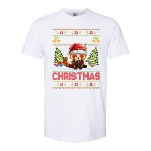 Xmas Tree Ugly Santa Hat Red Panda Christmas Gift Softstyle CVC T-Shirt