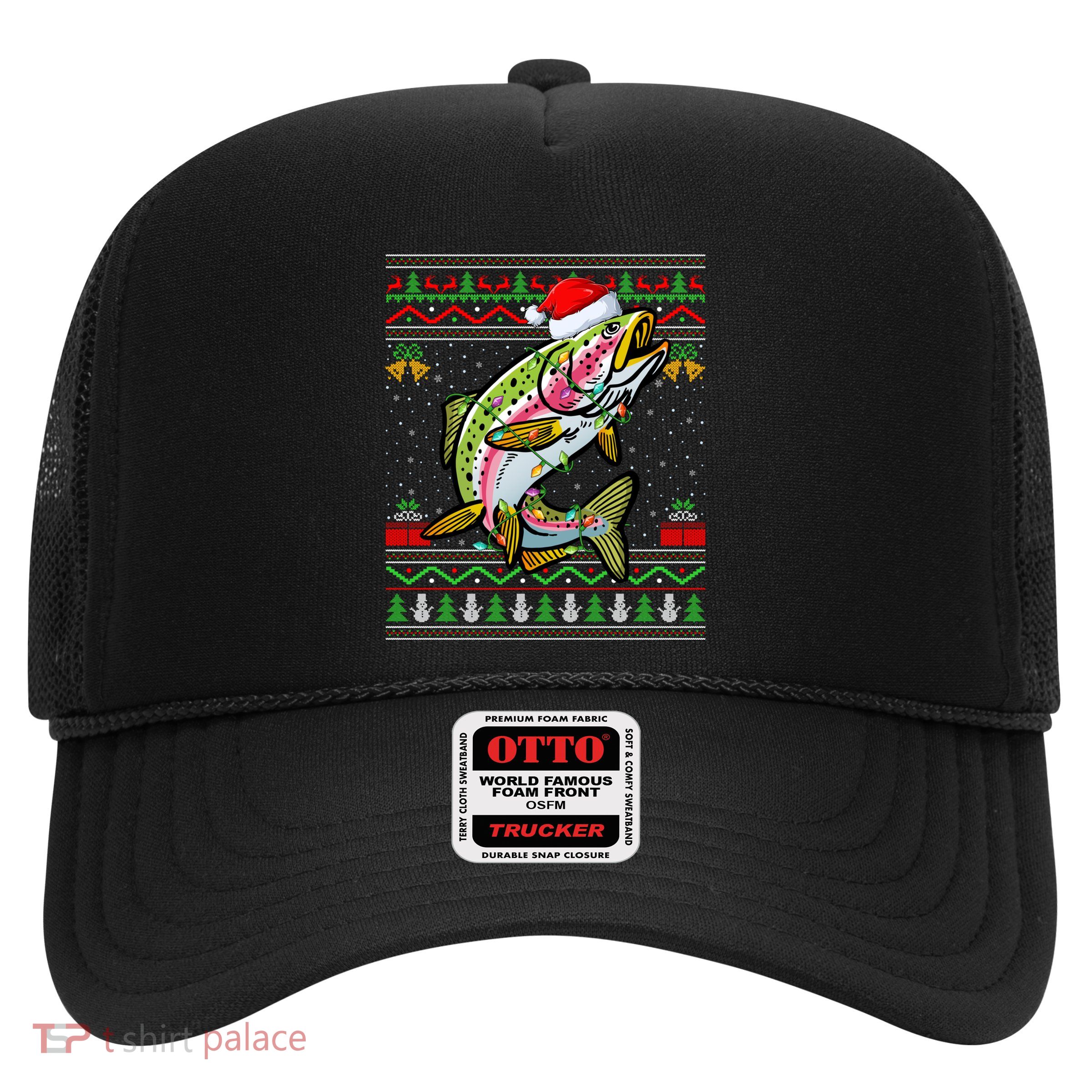 Xmas Ugly Style Santa Rainbow Trout Fish Christmas Gift Trucker Hat