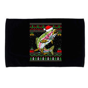 Xmas Ugly Style Santa Rainbow Trout Fish Christmas Gift Microfiber Hand Towel