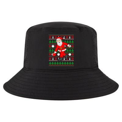 Xmas Ugly Sweater Style Santa Playing Bowling Christmas Gift Cool Comfort Performance Bucket Hat