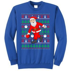 Xmas Ugly Sweater Style Santa Playing Bowling Christmas Gift Sweatshirt