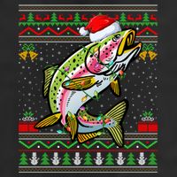 Xmas Ugly Sweater Style Santa Rainbow Trout Fish Christmas Meaningful Gift Cool Comfort Performance Bucket Hat