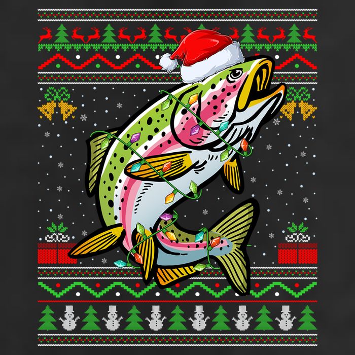 Xmas Ugly Sweater Style Santa Rainbow Trout Fish Christmas Meaningful Gift Cool Comfort Performance Bucket Hat