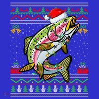 Xmas Ugly Sweater Style Santa Rainbow Trout Fish Christmas Meaningful Gift 16 in Basic Backpack